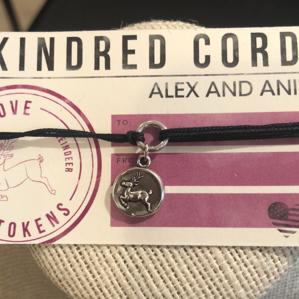 Alex and Ani Kindred Cord Reindeer Silver Bracelet